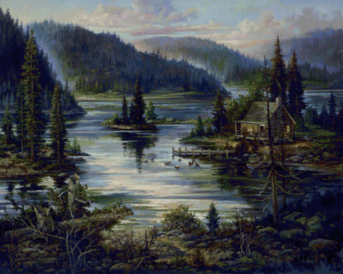 на озере - пейзажи - предпросмотр