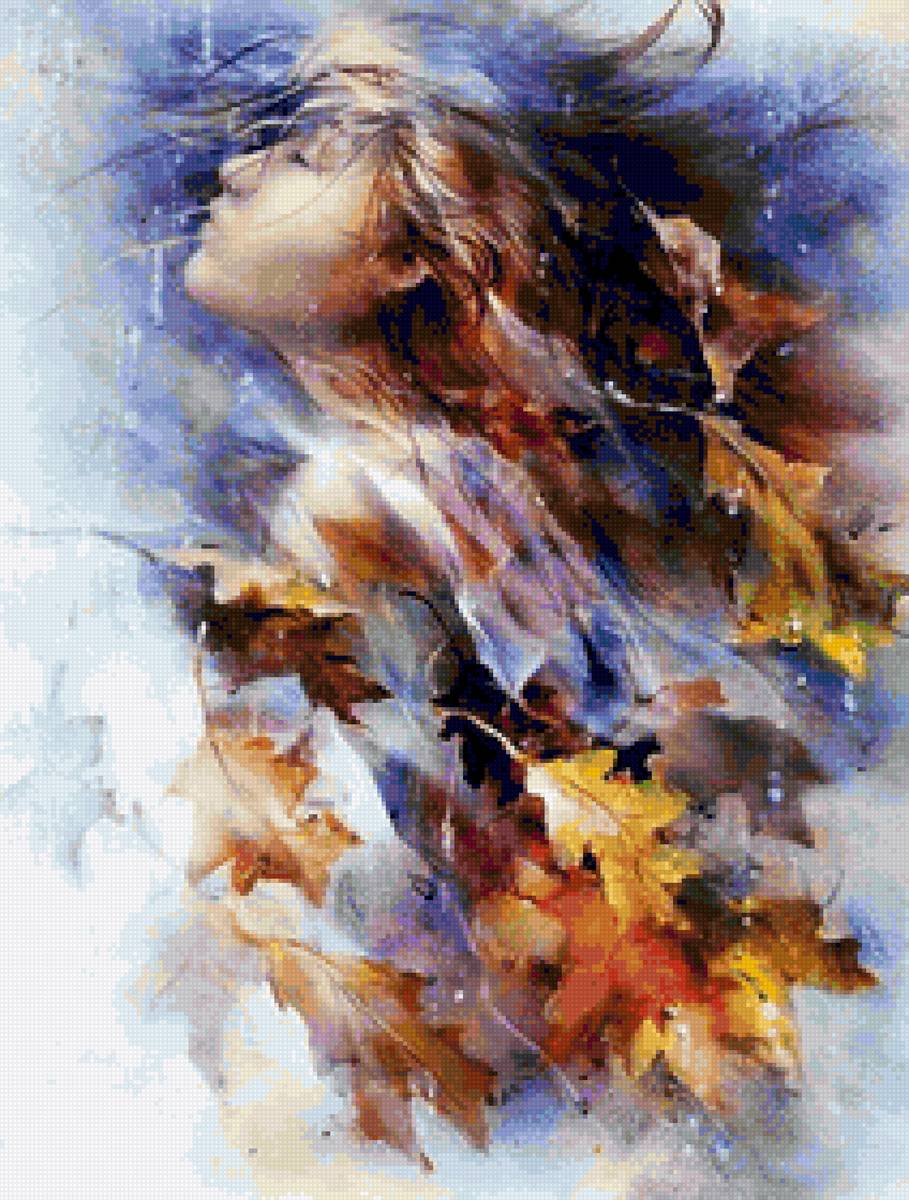 Дева - дева, листья, дождь, девушка - предпросмотр