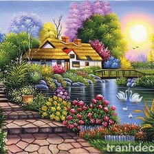 Схема вышивки «Phong cảnh»