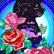 Схема вышивки «киса»