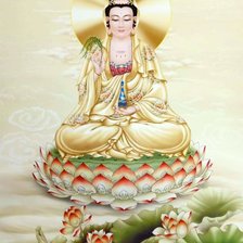 Схема вышивки «Quán Thế Âm Bồ Tát sen vàng»