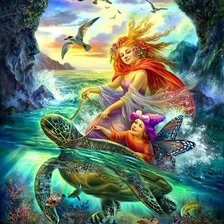 Схема вышивки «Золотое Руно Морские феи»