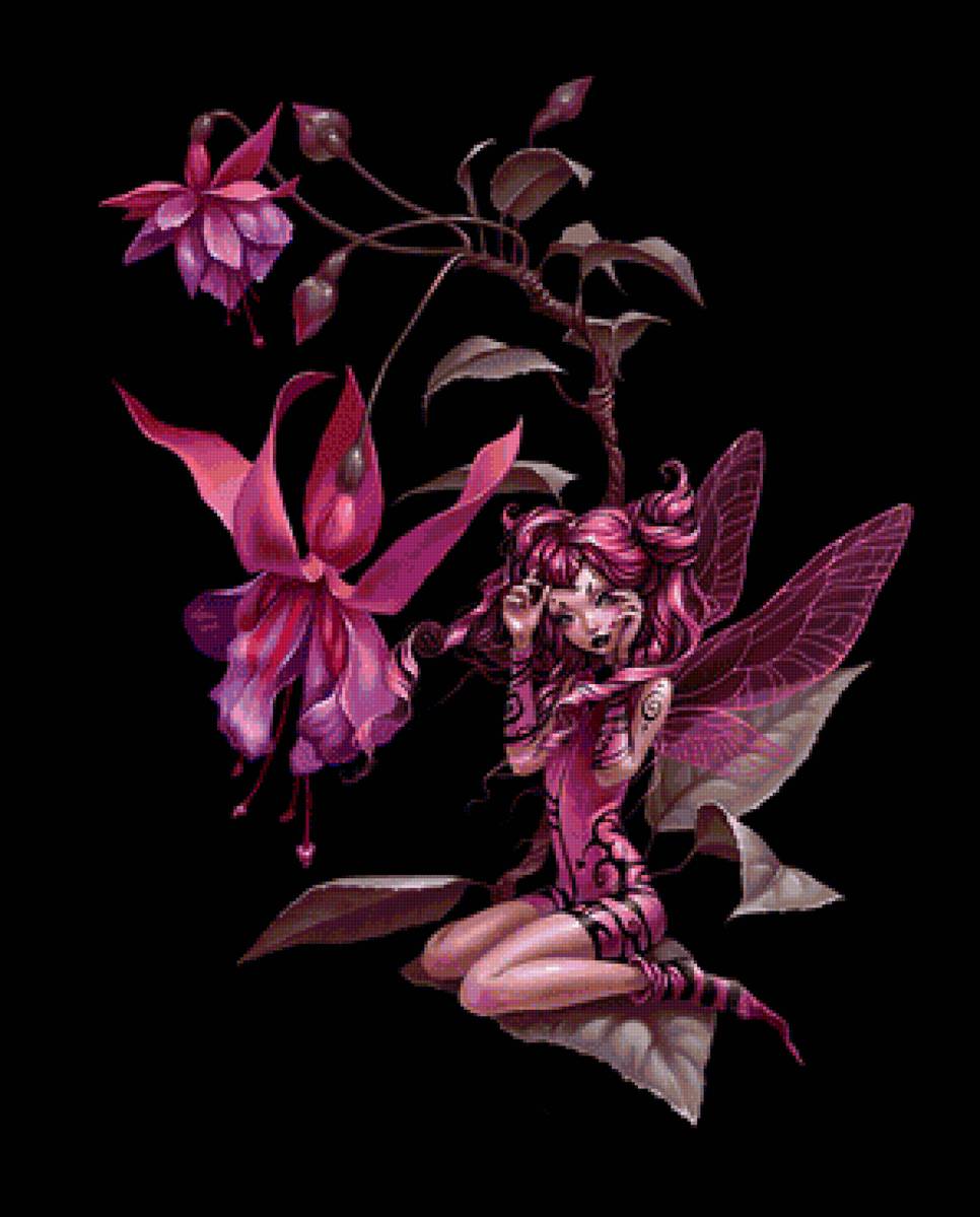 феи анны игнатьевой - фэнтези, черный фон, фея - предпросмотр