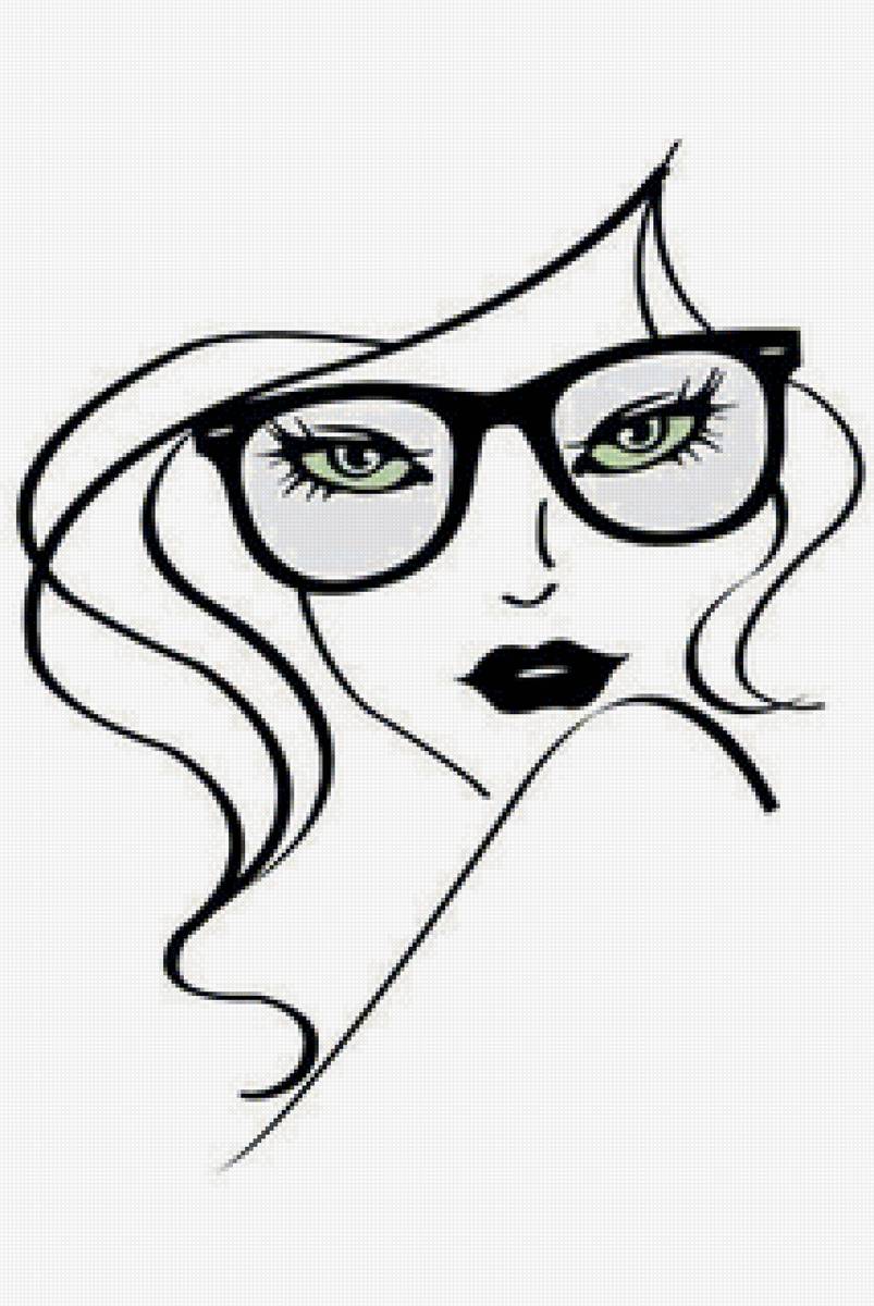 Рисунок девушки - девушка, монохром - предпросмотр