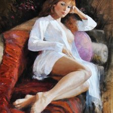 Схема вышивки «Женский образ. Говард Роджерс»