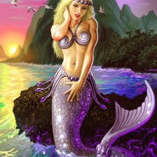 Схема вышивки «Русалка в море»