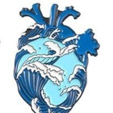 Схема вышивки «Вышивка "сердце с волнами"»