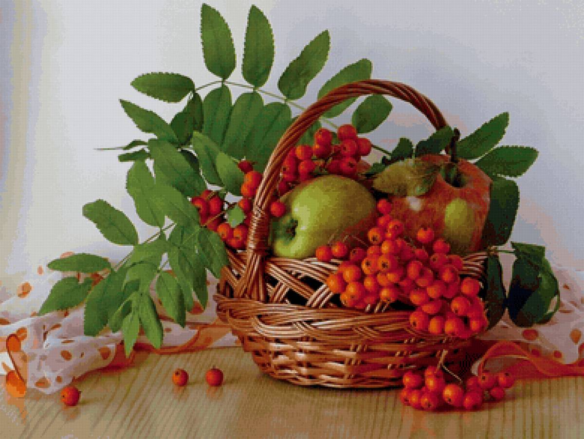 Cesta com frutas. - frutas. - предпросмотр