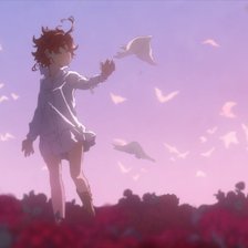 Схема вышивки «Niña en campo de flores»