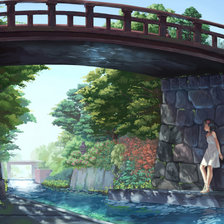 Схема вышивки «Красивый аниме пейзаж»