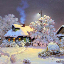 Схема вышивки «Деревенька»