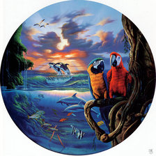 Схема вышивки «Картины Джима Уоррена рай»