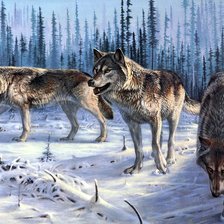 Схема вышивки «Художник-анималист Даниэль Смит волки»