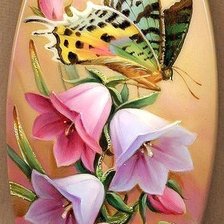 Схема вышивки «Бабочка и цветы»