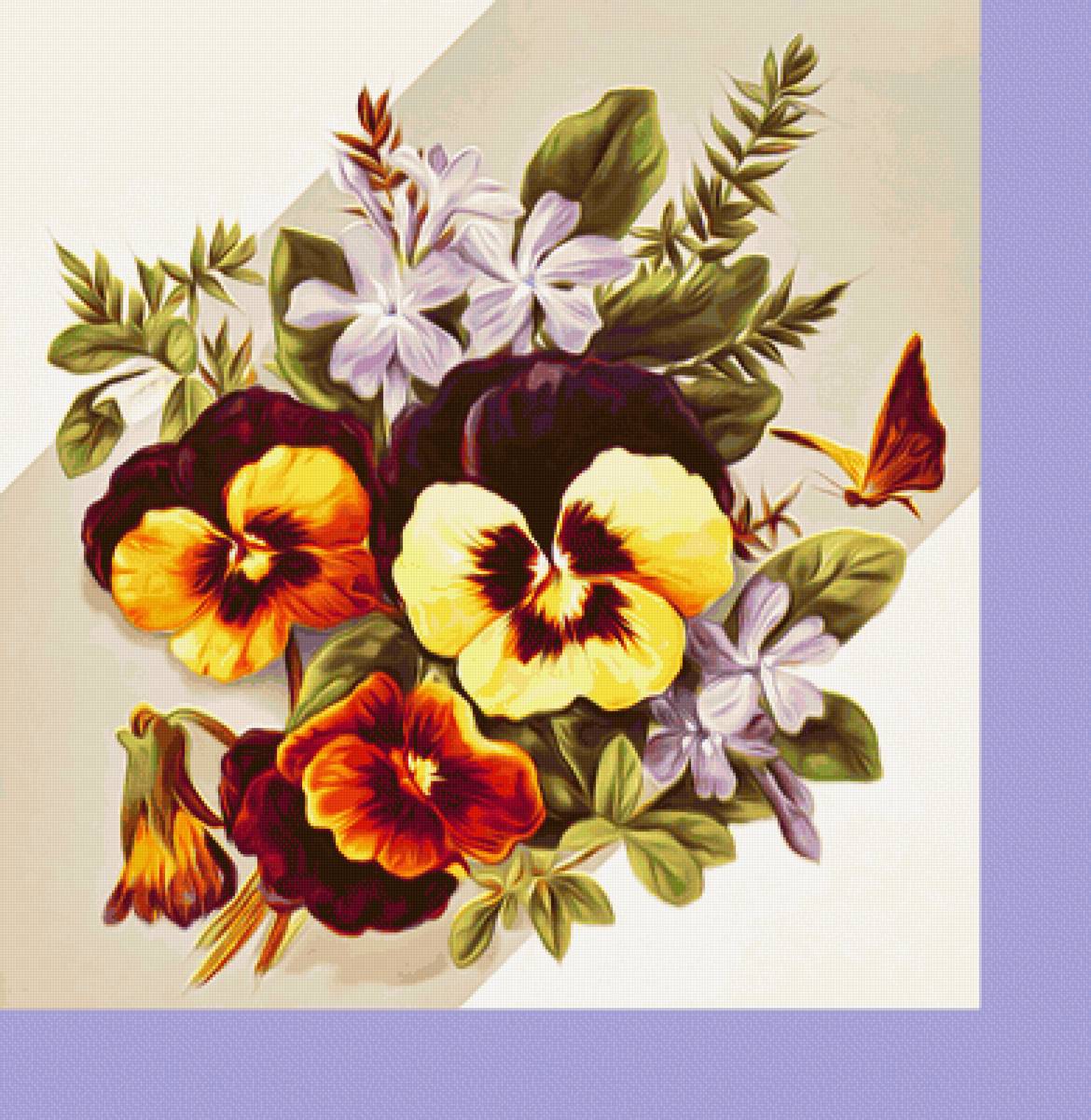 Серия "Цветы". Анютки - анютки, флора, цветы - предпросмотр