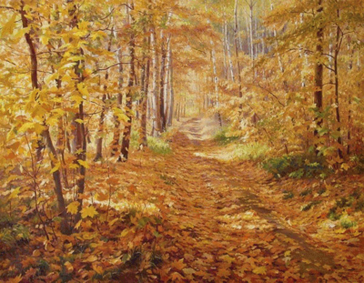 Художник Геннадий Кириченко осень - пейзаж, картина, осень - предпросмотр