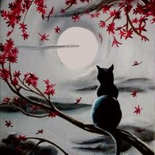 Схема вышивки «Лунный кот»