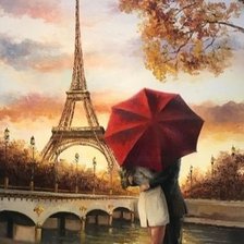 Схема вышивки «Двое в Париже»