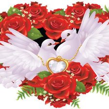 Схема вышивки «С годовщиной свадьбы голуби»