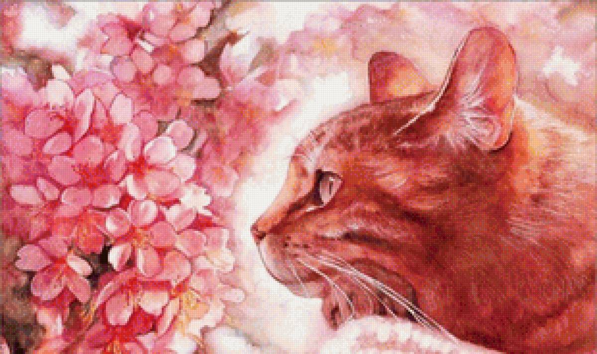 Кошка акварелью - кошка, акварель, рисунок - предпросмотр