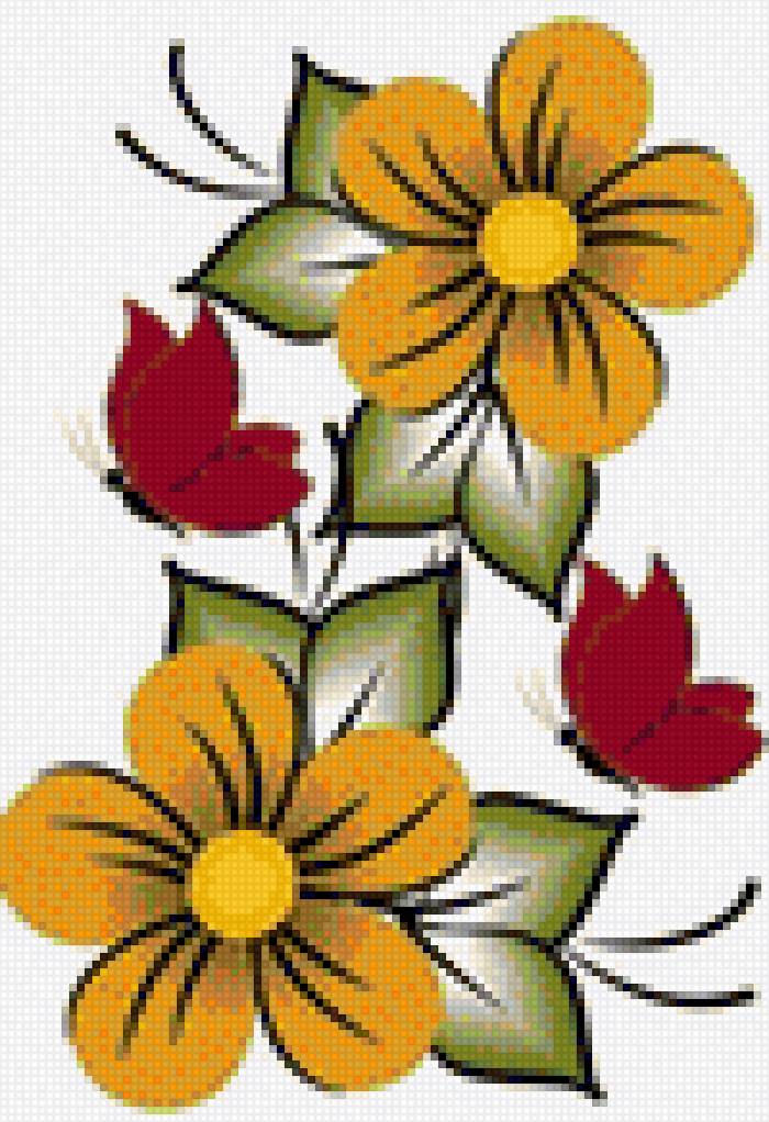 Flores - mariposas - предпросмотр