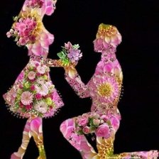 Схема вышивки «Pareja de flores»