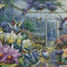 Схема вышивки «колибри»