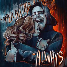 Схема вышивки «Северус Снейп и Лилии Поттер»