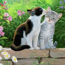 Схема вышивки «Кошачья любовь»