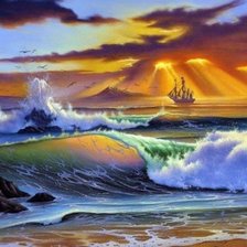 Схема вышивки «море»