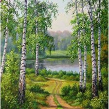 Схема вышивки «Березы»