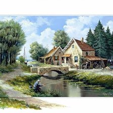 Схема вышивки «пейзаж»