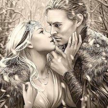 Схема вышивки «Влюбленная пара»