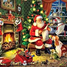 Схема вышивки «papa noel en la chimenea»