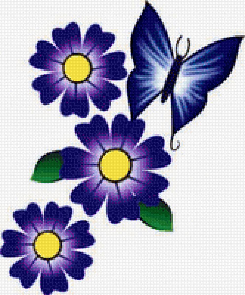 Flores - mariposas - предпросмотр