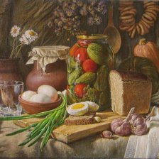 Схема вышивки «Натюрморт с хлебом»