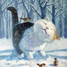 Схема вышивки «Кошка на прогулке»