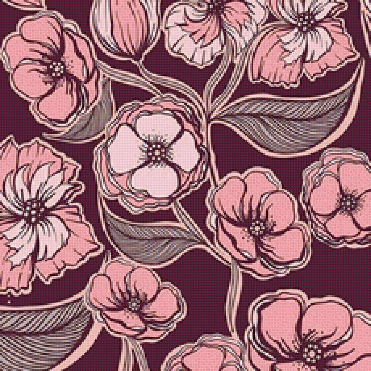 Цветочные узоры - подушка, цветы, узоры - предпросмотр