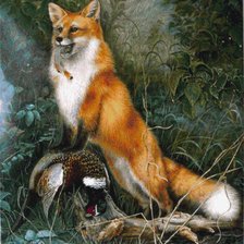 Схема вышивки «Лиса и тетерев»