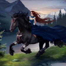 Схема вышивки «Всадница»