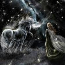 Схема вышивки «Девушка и конь»