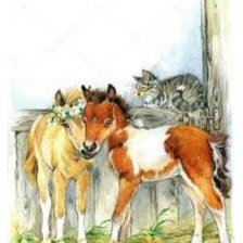 Схема вышивки «Жеребята»