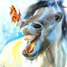 Схема вышивки «Лошадь и бабочка»