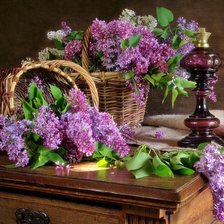 Схема вышивки «Cestas com lilás.»