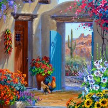 Схема вышивки «gallo y gallina»