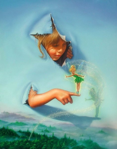 Художник фэнтези Джим Варрен - девочка, живопись, фея - оригинал