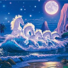 Схема вышивки «Лошади моря»