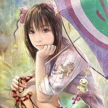 Схема вышивки «Японская девочка мультяшка»