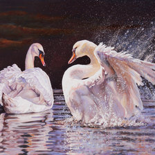 Схема вышивки «лебеди»