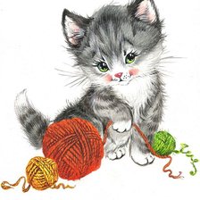 Схема вышивки «кошечка»